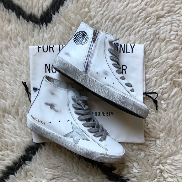 NEW Golden Goose White Silver Blue Francy - Picture 6 of 13
